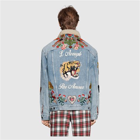 gucci jean jackets|Gucci denim jacket men's.